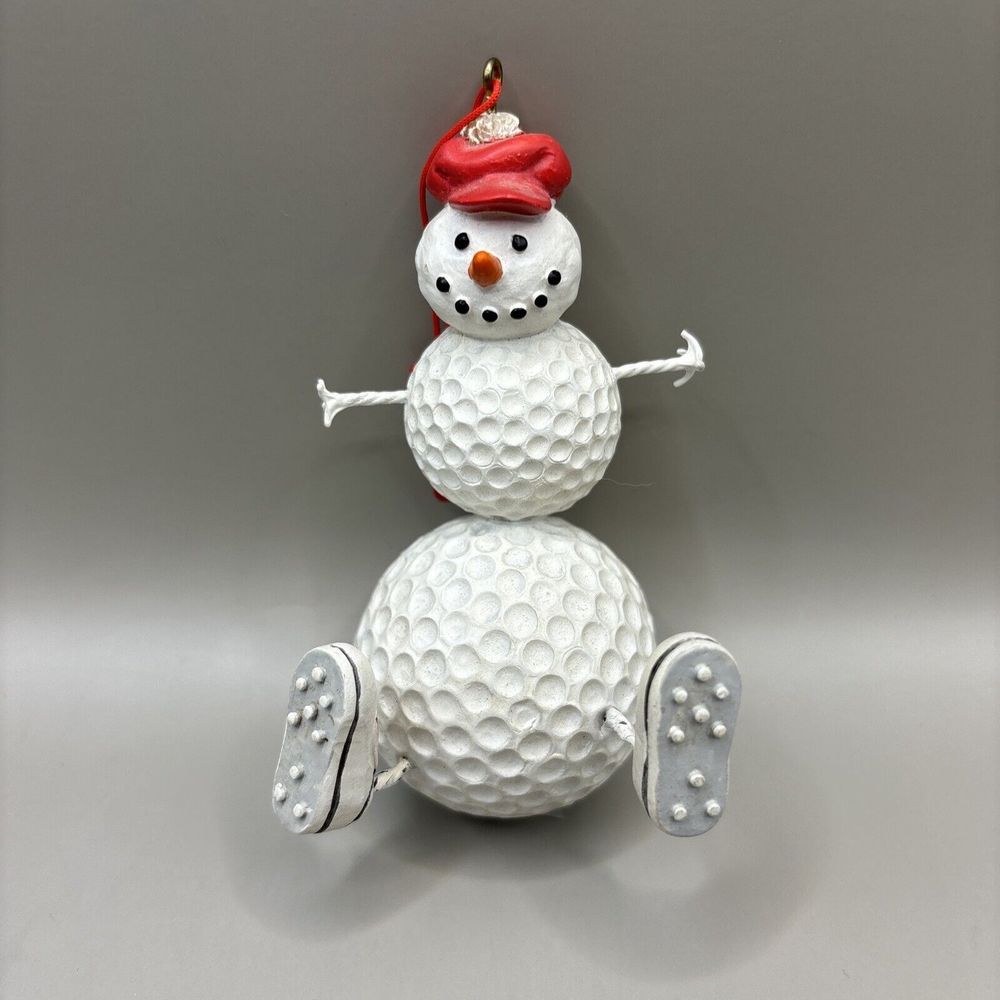 Golf Ball Snowman Christmas Tree Ornament Holiday Decor